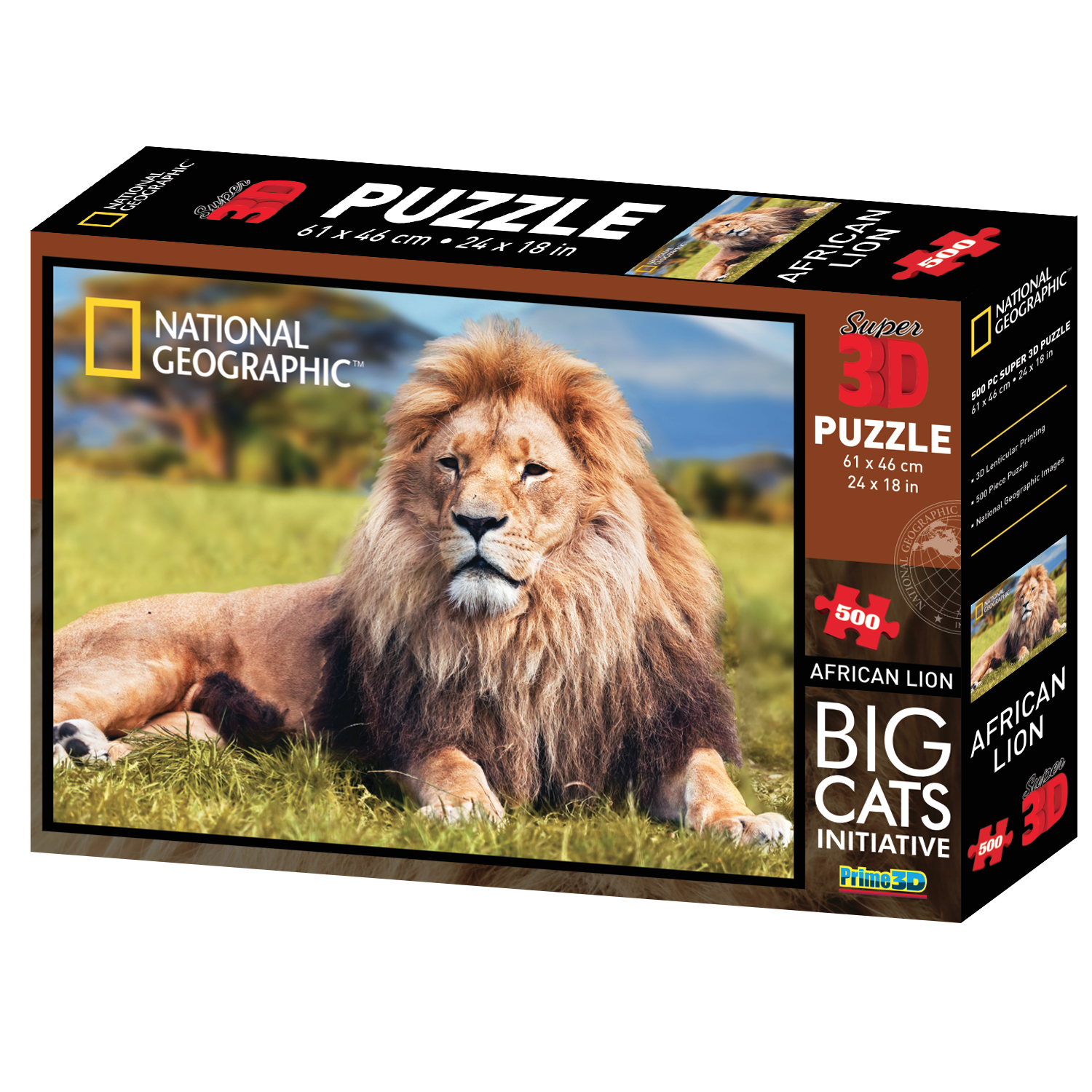 Super 3D National Geographic African Lion 500pc Puzzle - Goliath #1  :Goliath #1